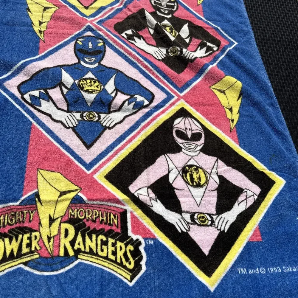 Mighty Morphin Power Rangers Vintage Beach Towel 1993 Swimming RARE